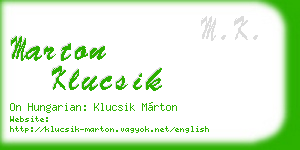 marton klucsik business card