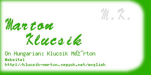 marton klucsik business card